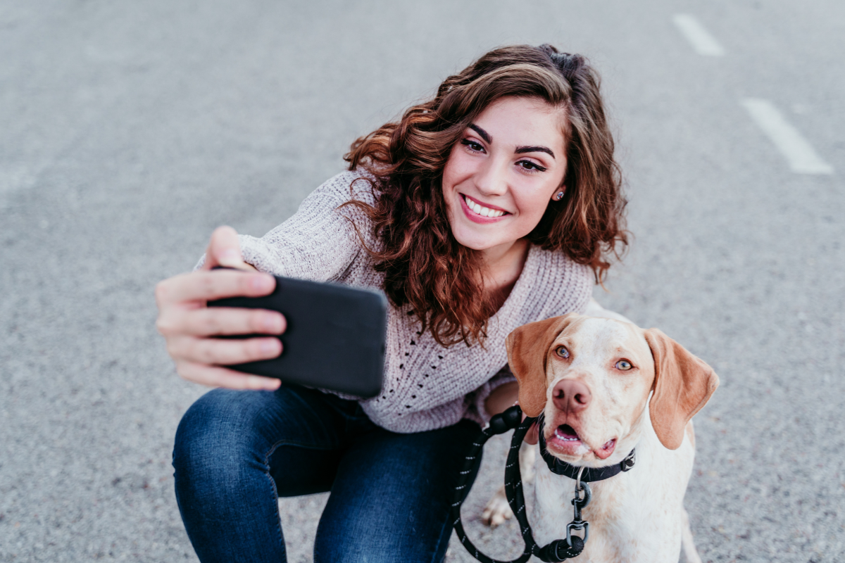selfie perfeita com seu cachorro