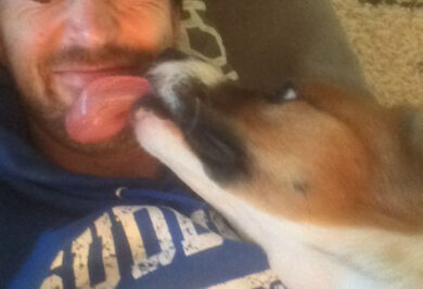 Chris Evans conheceu o cão ao gravar uma cena de filme em um canil.
 (Foto: Reprodução / Twitter @ChrisEvans)